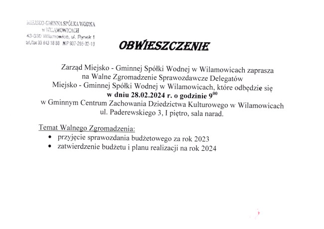 Obwieszczenie