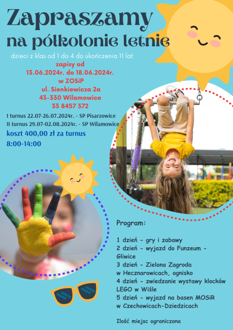 Półkolonie letnie plakat