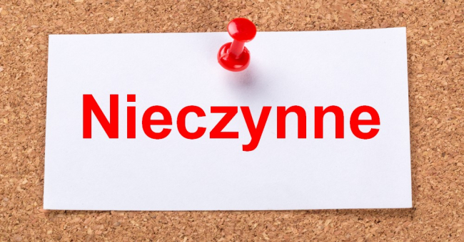 Tabliczka z napisem NIECZYNNE