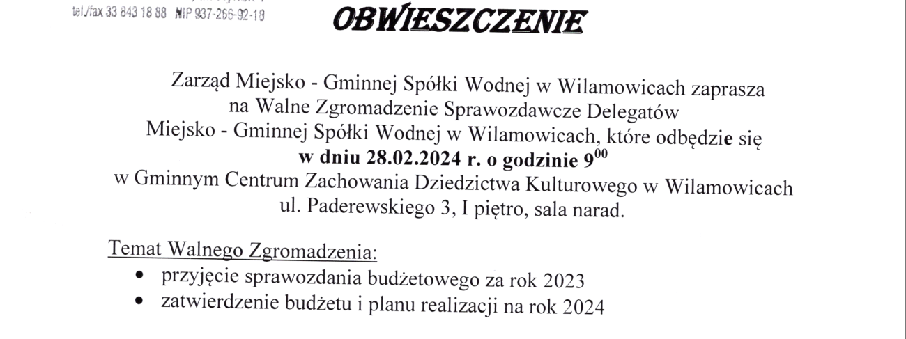 Obwieszczenie