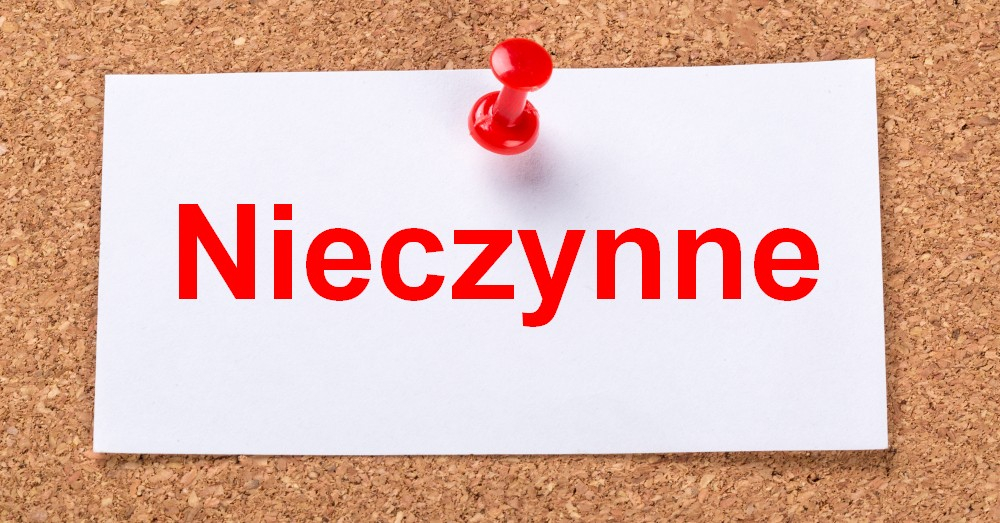 Tabliczka z napisem NIECZYNNE