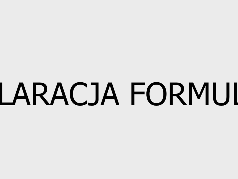 DEKLARACJA FORMULARZ